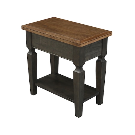 International Concepts Rectangle Vista Side Table, 24 W, 14 L, 24 in H, Wood, Hickory/Washed Coal OT45-15E2